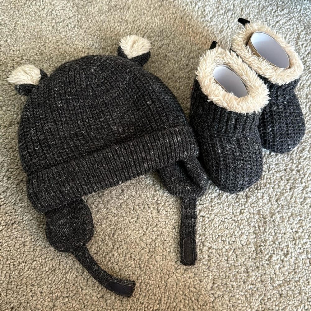 Matching winter boots and hat